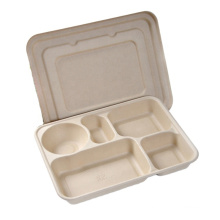 Biodegradable pulp 5 grid lunch box